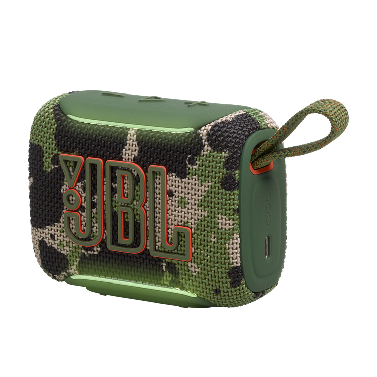 نمای جانبی اسپیکر بلوتوثی JBL Go 5 رنگ Squad (ارتشی)