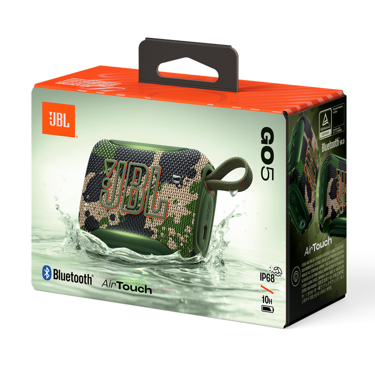 جعبه اصلی اسپیکر بلوتوثی قابل حمل JBL Go 5 رنگ Squad (ارتشی)