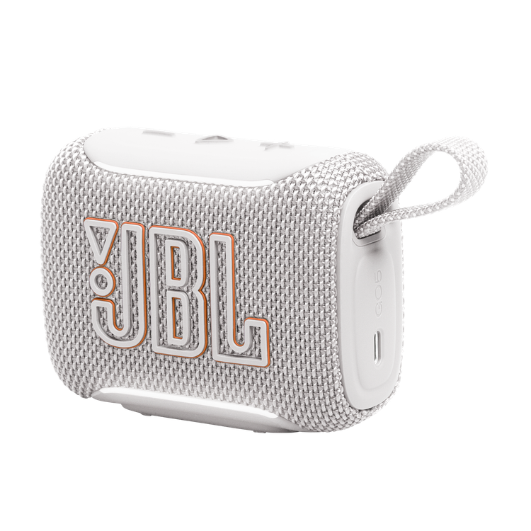 نمای جانبی اسپیکر بلوتوثی JBL Go 5 رنگ سفید