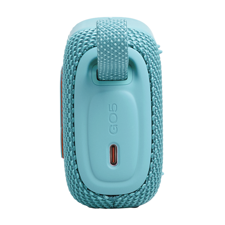 نمای پشت اسپیکر JBL Go 5 رنگ Teal و درگاه USB-C