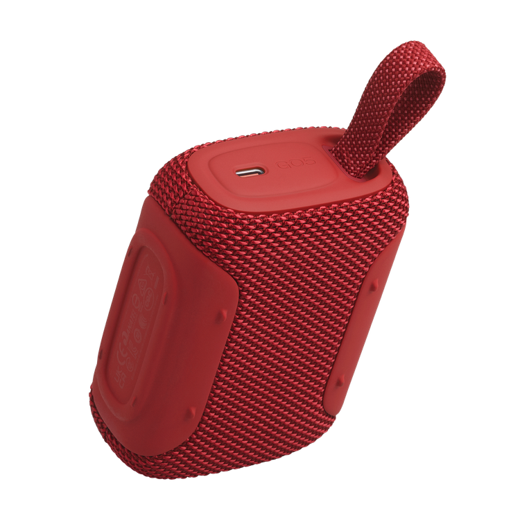 نمای زاویهدار اسپیکر JBL Go 5 رنگ قرمز