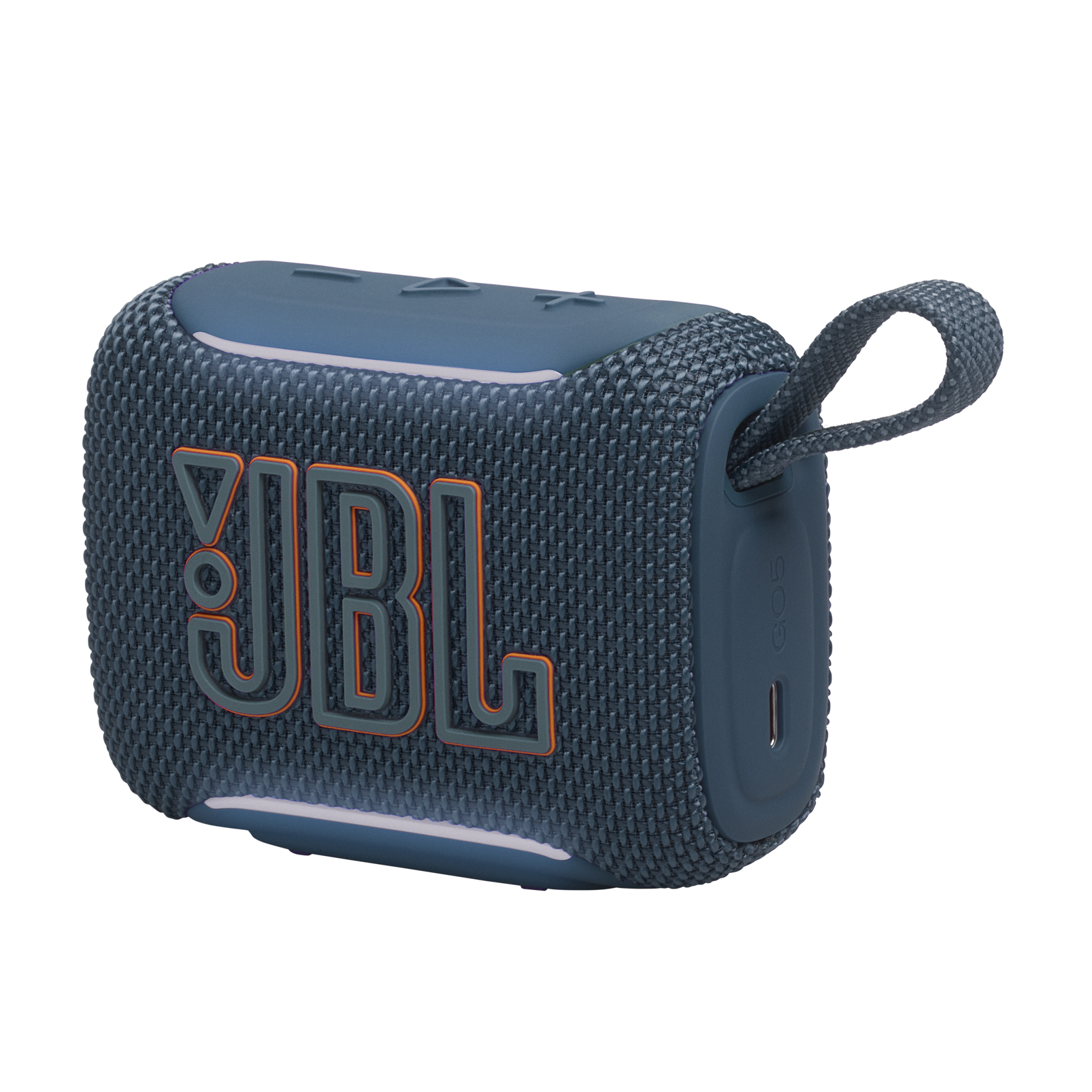 نمای جانبی اسپیکر بلوتوثی JBL Go 5 رنگ آبی