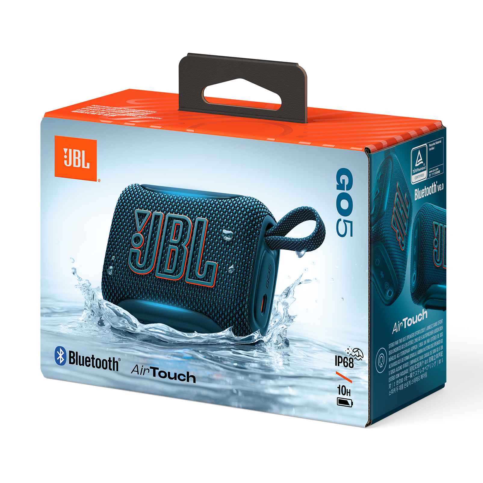 جعبه اصلی اسپیکر بلوتوثی قابل حمل JBL Go 5 رنگ آبی