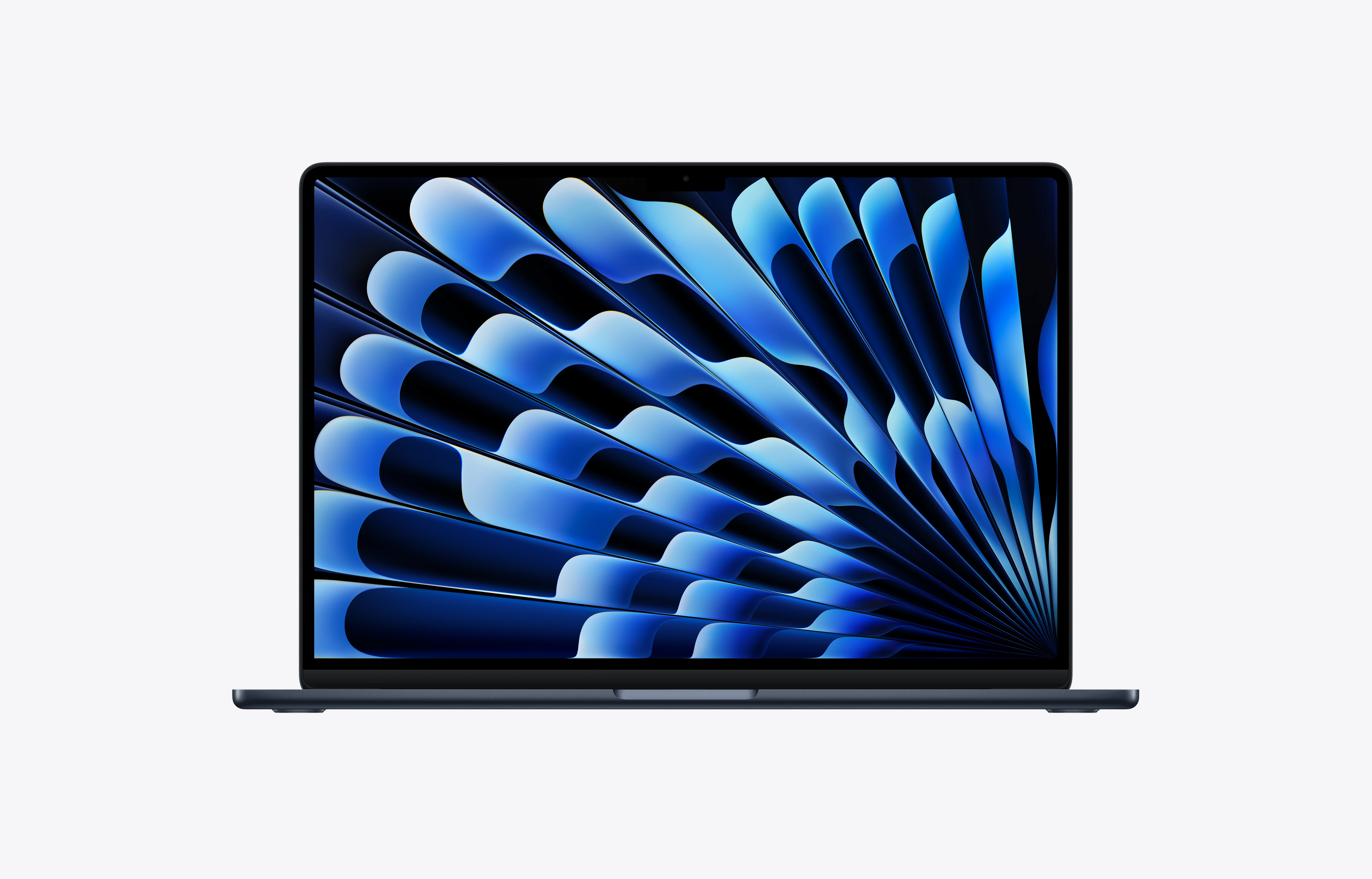 نمای روبروی MacBook Air 15 اینچی اپل M4 رنگ Midnight مدل MDVK4 با نمایشگر Liquid Retina