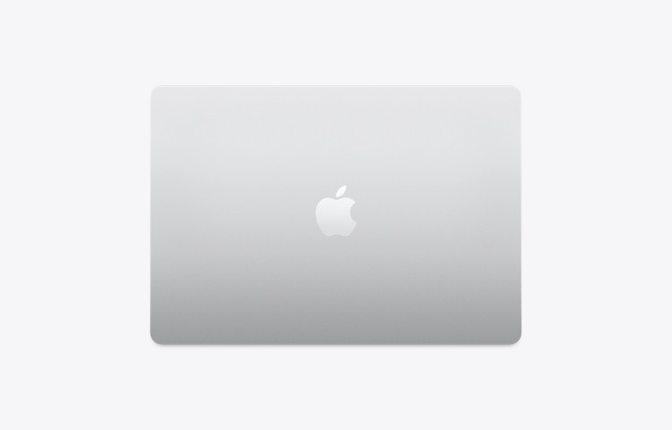 نمای پشت لپ تاپ Apple MacBook Air 15 M5 مدل MDVA4 رنگ Silver با لوگوی اپل