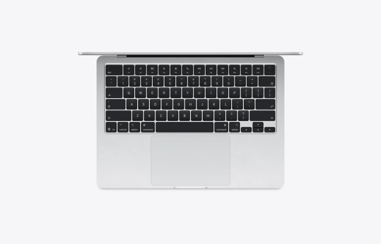 کیبورد و ترک پد لپ تاپ ۱۳ اینچی اپل MacBook Air 2026 M5 مدل MDH74 رنگ سیلور