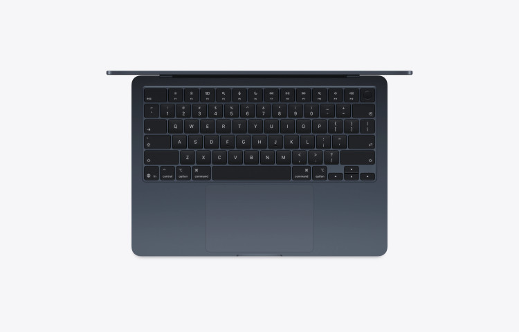 کیبورد و ترک پد لپ تاپ ۱۳ اینچی اپل MacBook Air 2026 M5 مدل MDHG4 رنگ میدنایت