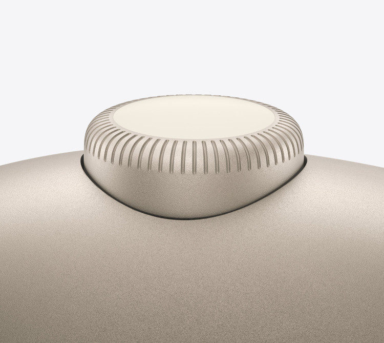 نمای نزدیک دکمه Digital Crown هدفون Apple AirPods Max 2 رنگ Starlight