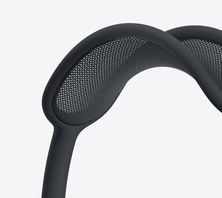 نمای نزدیک هدبند مشبک هدفون اپل AirPods Max 2 رنگ میدنایت