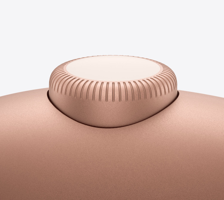 نمای نزدیک دکمه Digital Crown هدفون Apple AirPods Max 2 رنگ نارنجی
