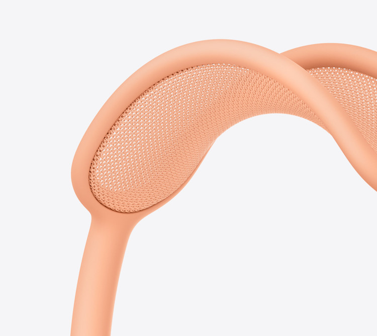 نمای نزدیک هدبند مشبک هدفون اپل AirPods Max 2 رنگ نارنجی