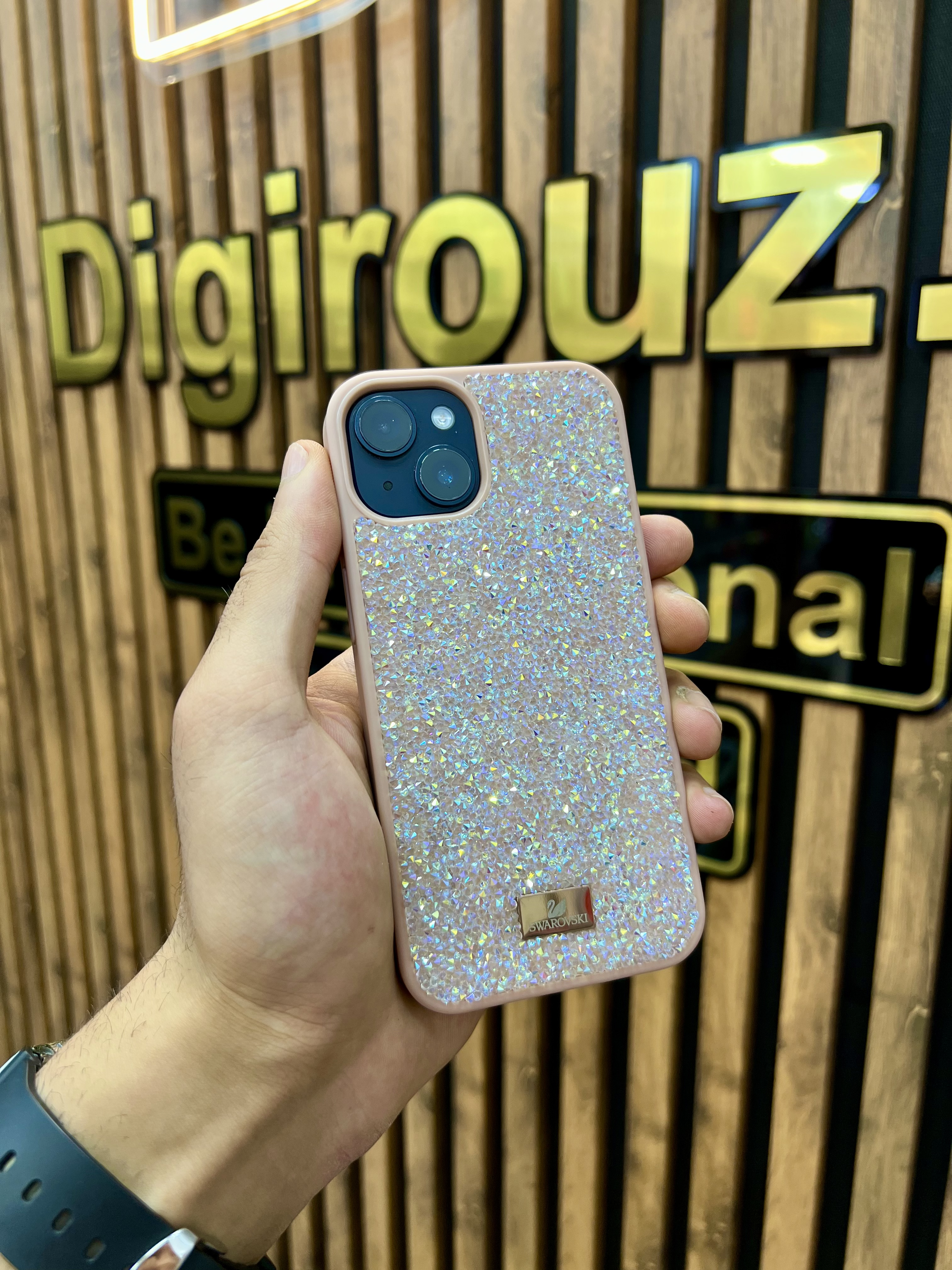 قاب کریستالی Swarovski آیفون 13 رنگ Desert