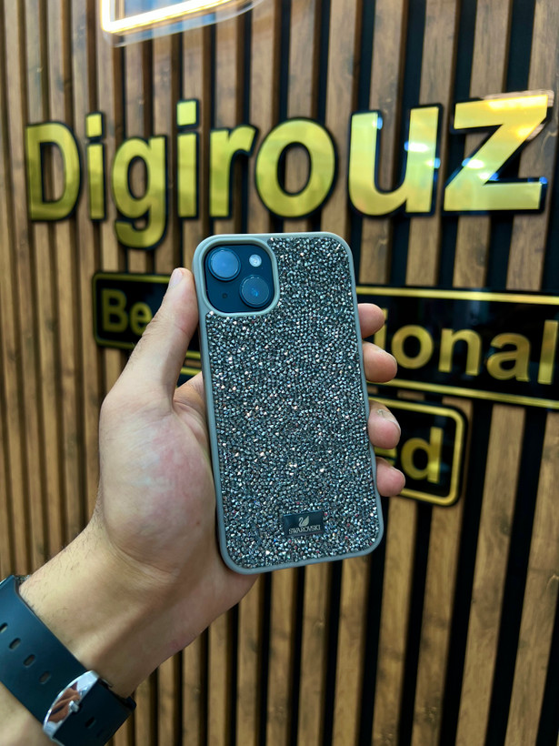 قاب نگیندار آیفون 13 مدل Crystal Line رنگ Natural Titanium