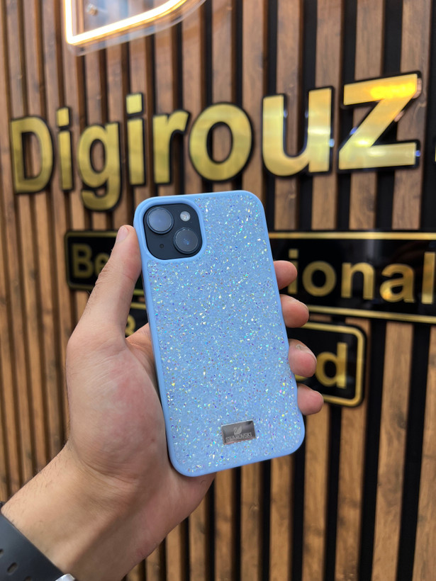 قاب کریستالی Swarovski Crystal Line آیفون 13 رنگ Sierra Blue