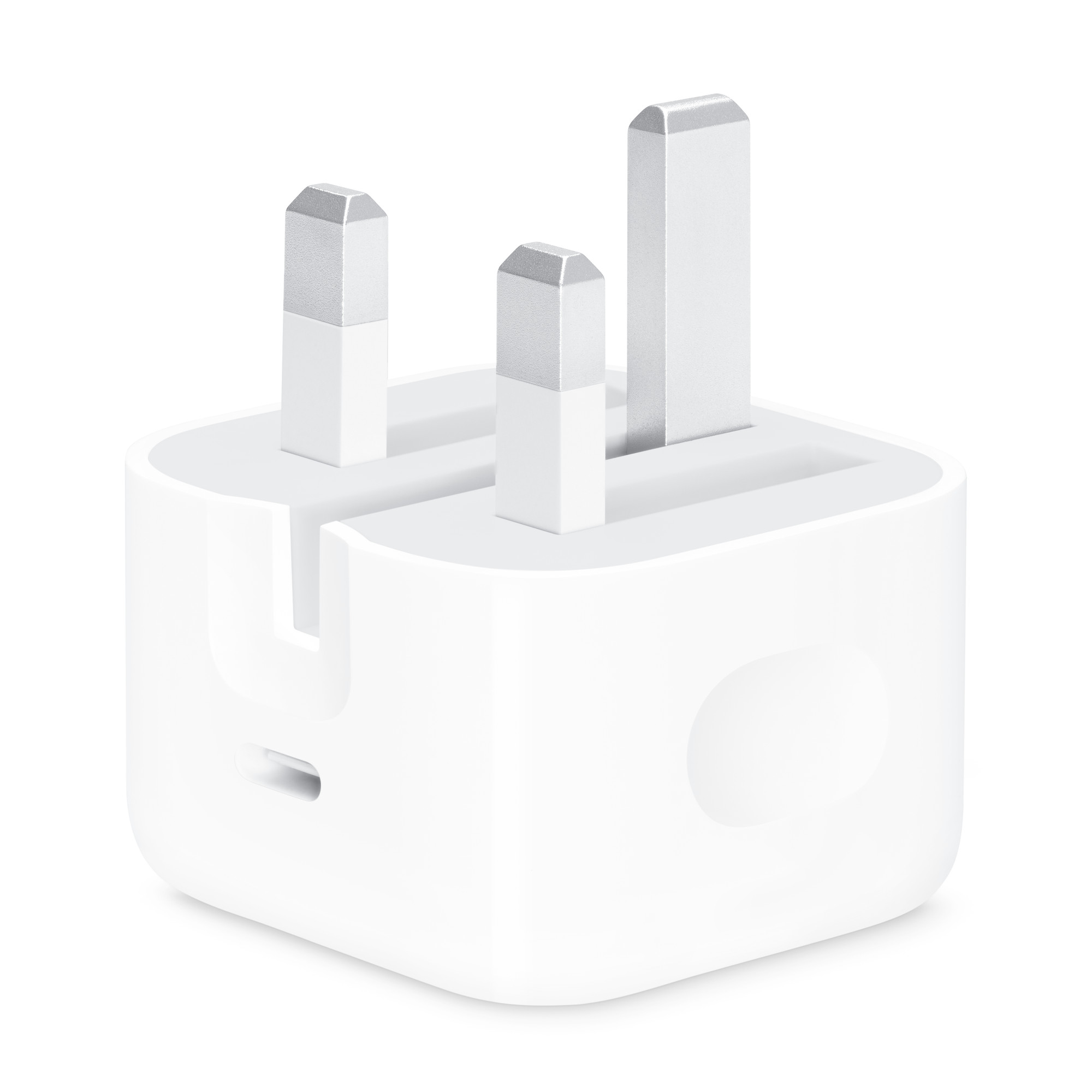 آداپتور شارژ ۲۰ وات اپل USB-C سه‌پین مدل B/A یا ZP/A نمای سه‌رخ