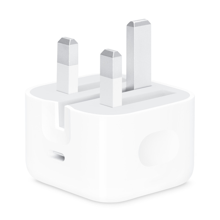 آداپتور شارژ ۲۰ وات اپل USB-C سهپین مدل B/A یا ZP/A نمای سهرخ