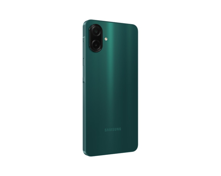 نمای سهرخ پشت گوشی Galaxy A07 سبز با طراحی باریک