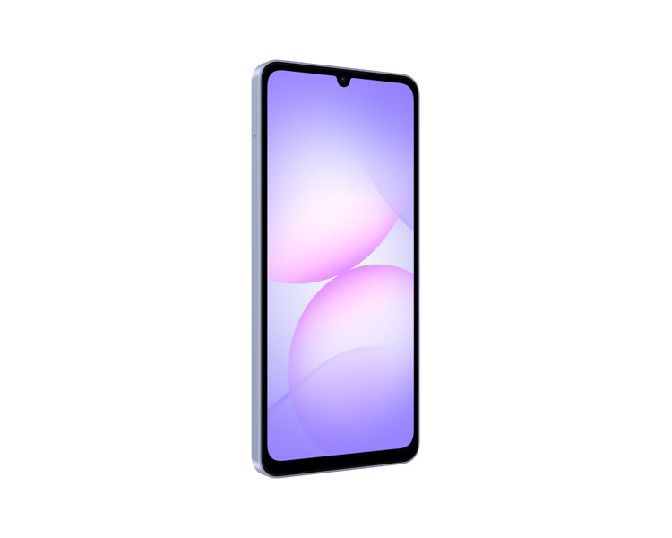 نمای سهرخ جلوی گوشی سامسونگ Galaxy A07 با نمایشگر روشن