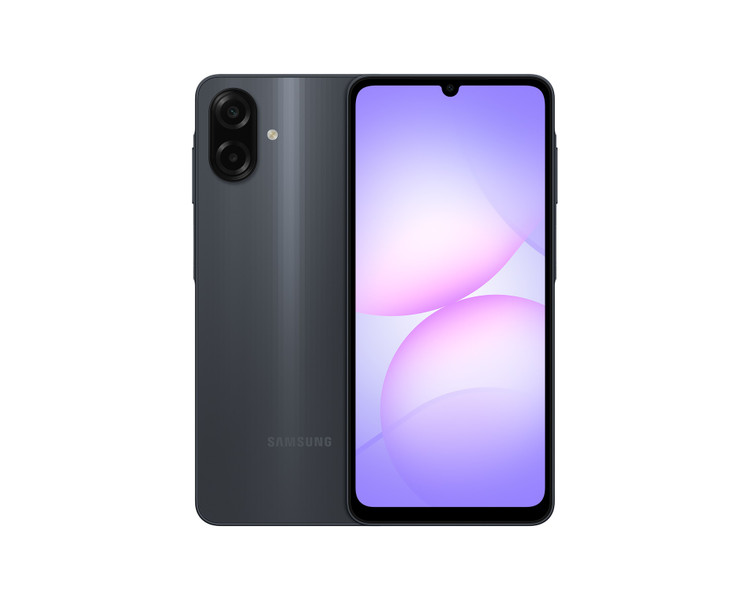 گوشی Samsung Galaxy A07 حافظه 64 گیگابایت رم ۴ گیگابایت رنگ مشکی، نمای جلو و پشت