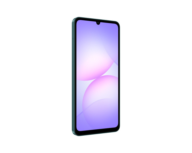 نمای سهرخ جلوی گوشی سامسونگ Galaxy A07 با نمایشگر روشن