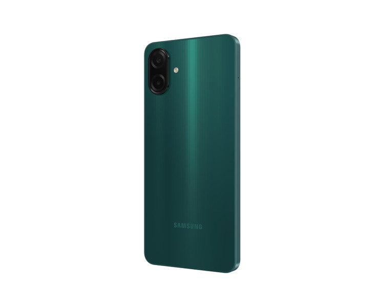 نمای سهرخ پشت Samsung Galaxy A07 رنگ سبز از زاویه مخالف