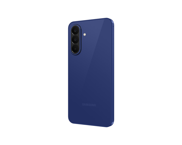 نمای زاویهدار پشت Galaxy A27 5G آبی و ماژول دوربین سهگانه