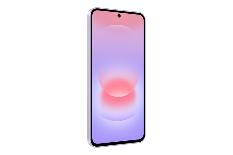 نمای روبهروی گوشی Samsung Galaxy A37 5G رنگ سفید با نمایشگر Super AMOLED