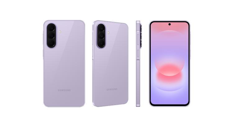 نمای جلو و پشت گوشی سامسونگ Galaxy A37 5G بنفش