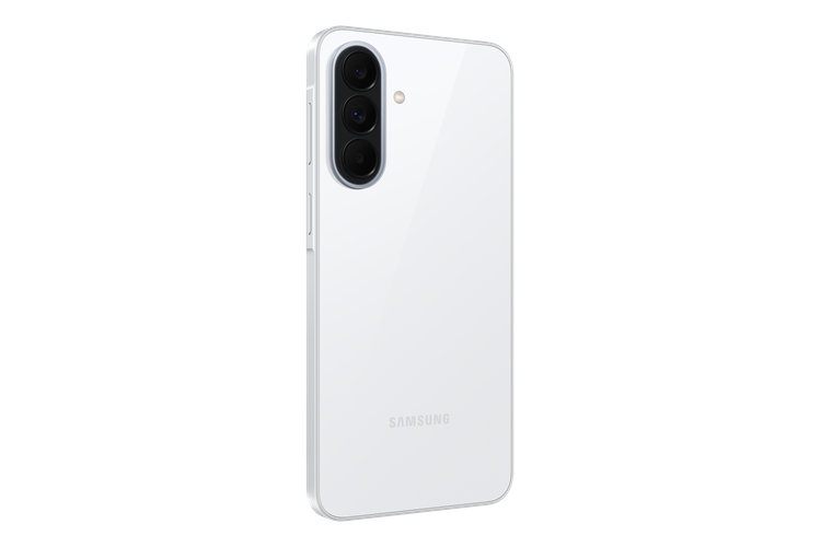 نمای زاویهدار پشت گوشی سامسونگ Galaxy A37 5G رنگ سفید