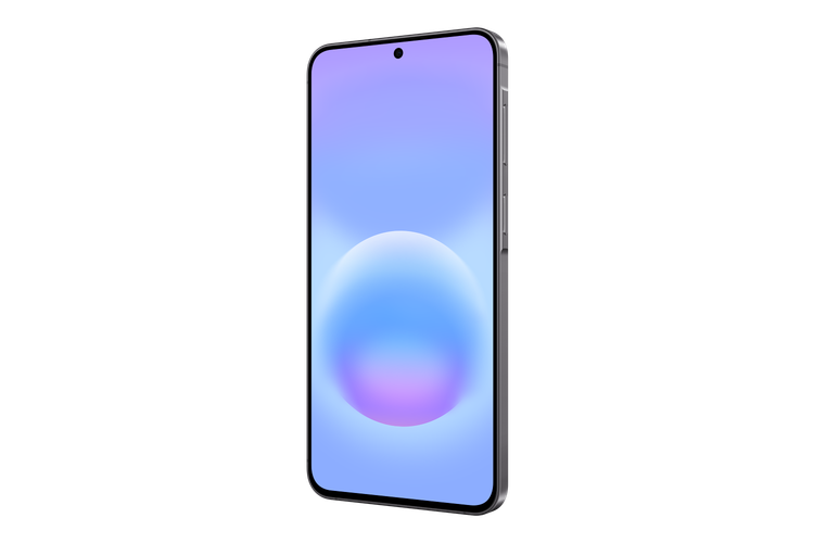 نمای زاویهدار جلوی سامسونگ Galaxy A57 5G با نمایشگر ۱۲۰ هرتزی