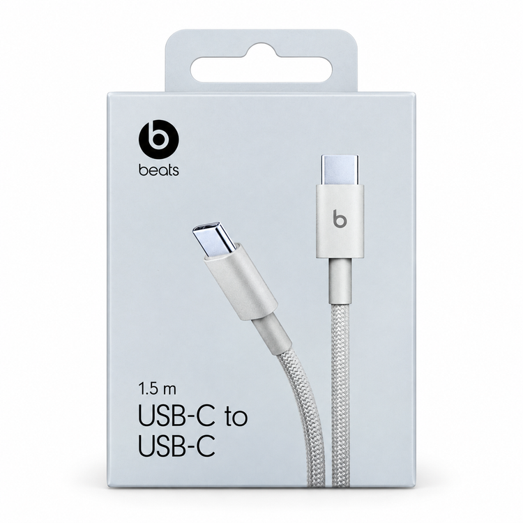 کابل اورجینال بیتز USB-C به USB-C توان ۶۰ وات طول ۱٫۵ متر_سفید
