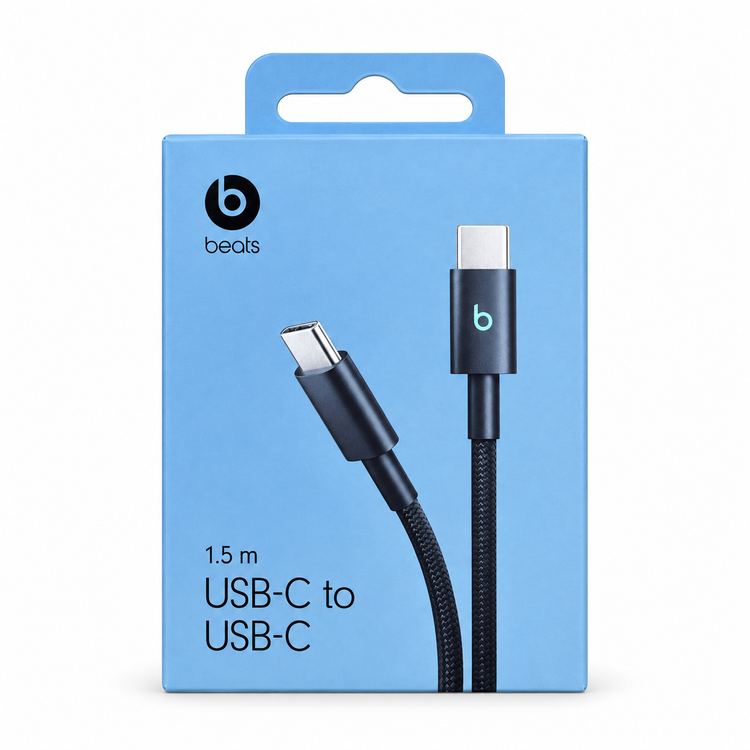 کابل اورجینال بیتز USB-C به USB-C توان ۶۰ وات طول ۱٫۵ متر_سرمه ای