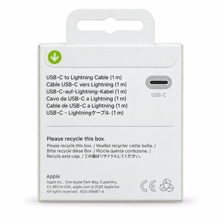کابل USB-C به لایتنینگ با مشخصات طول یک متر