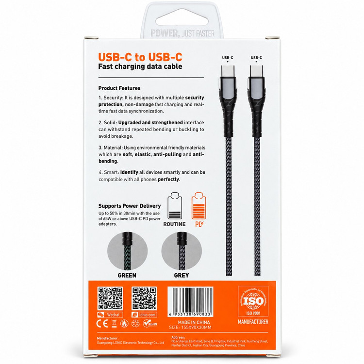 کابل کنفی LDNIO LC102 با توضیحات شارژ PD
