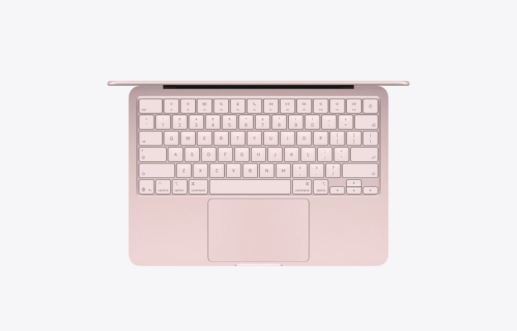 نمای کیبورد Magic Keyboard مک بوک نئو 256GB مدل MHFH4 رنگ صورتی ملایم بدون Touch ID